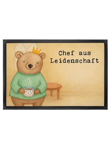 Mr. & Mrs. Panda Fussmatte Chef Leidenschaft Design mit Spruch in Weiß