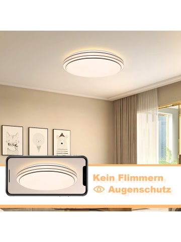 ZMH Deckenleuchte Warmweiß in Schwarz