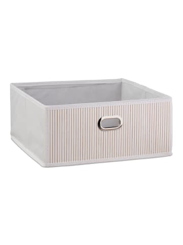 relaxdays 10 x Aufbewahrungskorb in Weiß - (B)31 x (H)14 x (T)31 cm