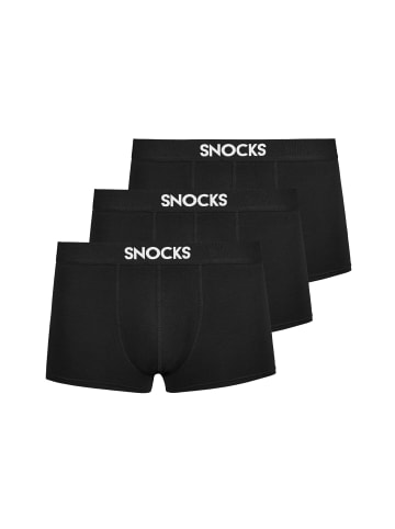 SNOCKS Boxershorts mit kurzem Bein aus Bio-Baumwolle in Schwarz