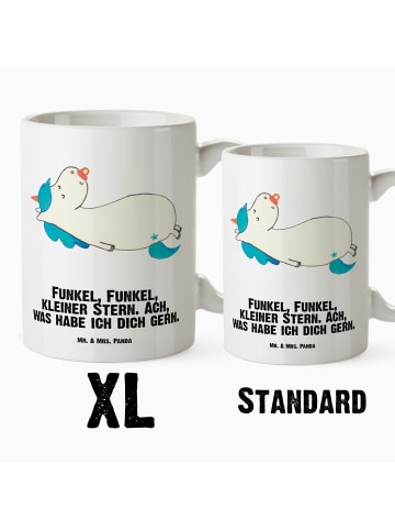 Mr. & Mrs. Panda Jumbo Tasse Einhorn Schnuller mit Spruch in Weiß