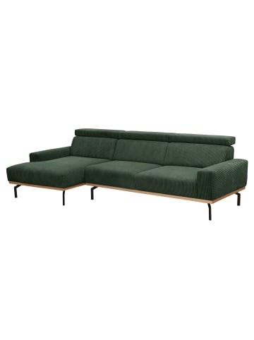 58 aufm Kessel SOFA mit Longchair links Katrien Cordstoff dunkelgrün