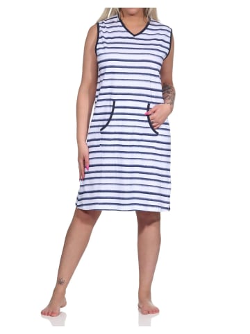 NORMANN Achselträger Nachthemd Strandkleid Streifen - 73445 in marine