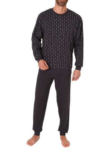NORMANN Schlafanzug langarm Pyjama print - 74999 in anthrazit