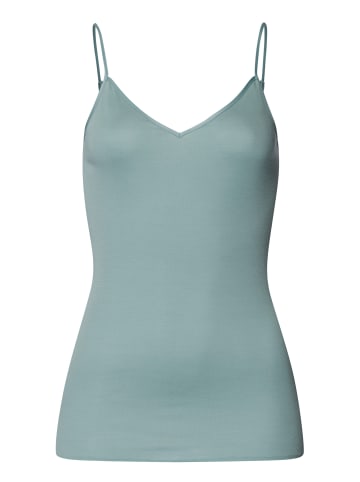 Hanro Spaghetti Top Cotton Seamless in Tourmaline blue