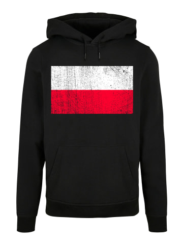 F4NT4STIC Basic Hoodie Poland Polen Flagge distressed in schwarz