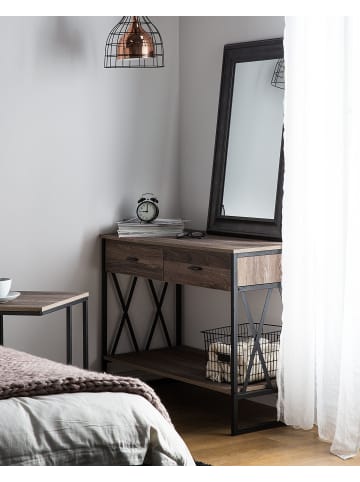 Beliani Konsolentisch AYDEN in Braun/Schwarz - (W) 106 x (H) 76 x (L) 45 cm