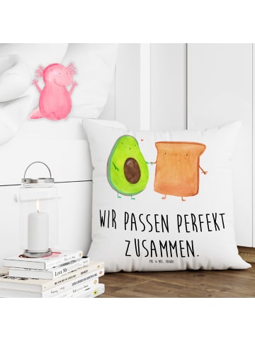 Mr. & Mrs. Panda Kissen 40x40 Avocado Toast mit Spruch in Weiß