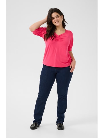 KAFFE curve T-Shirt kurzarm KCsissy Tight fit in Raspberry