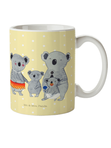 Mr. & Mrs. Panda Becher Koala Familie ohne Spruch in Gelb Pastell