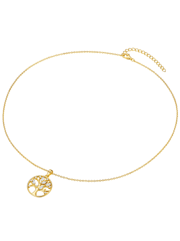 Rafaela Donata Halskette Baum des Lebens aus Sterling Silber mit Zirkonia in gelbgold