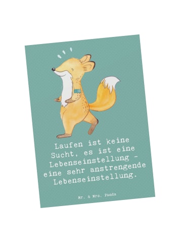 Mr. & Mrs. Panda Grußkarte Laufen Lebensstil mit Spruch in Meeresbrise