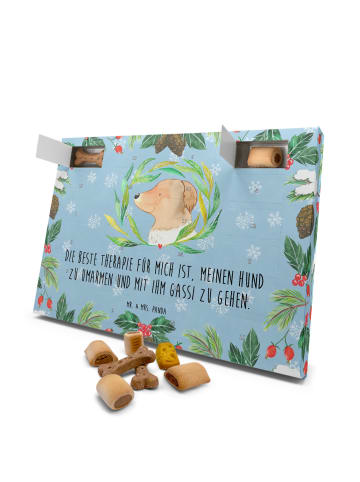 Mr. & Mrs. Panda Hundekalender Hund Blumen mit Spruch in Eisblau