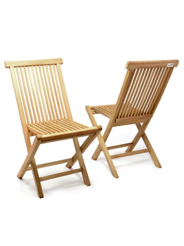 VCM  2er Gartenstuhl Hochlehner Klappstuhl Holz Teak in Braun