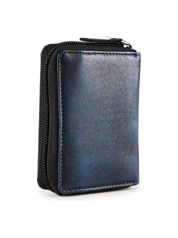 Greenburry Destressed Geldbörse RFID Schutz Leder 10.5 cm navy blue