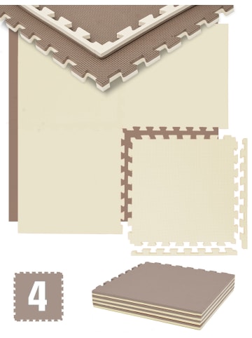 eyepower Matte EVA-008 50x50cm 2cm Braun Beige 4 Matten / Set beige