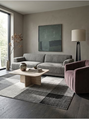 KADIMA DESIGN Teppich Kurzflor Patchwork pflegeleicht Wohnzimmer Esszimmer in Grau