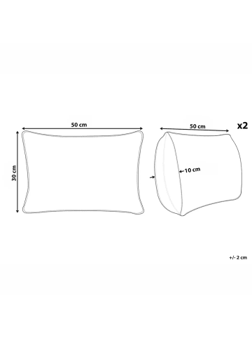 Beliani 2er-Set Dekokissen BELLE in Beige