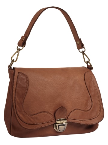 Samantha Look Umhängetasche echt Leder in cognac