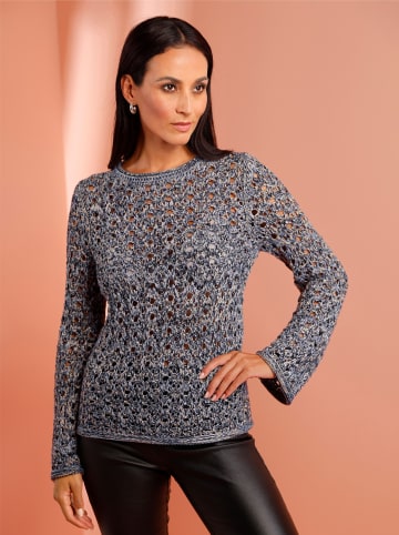 Heine Ajourpullover in schwarz-weiß-gemustert