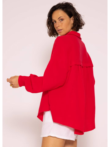 SASSYCLASSY Ultra Oversize Musselin-Blusenhemd kürzere Variante in Rot