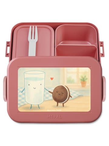 Mr. & Mrs. Panda MEPAL Bentobox Milch Keks Design ohne Spruch in Rot Pastell
