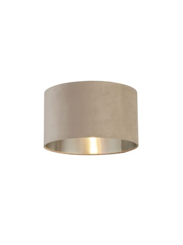 Licht-Erlebnisse Lampenschirm Ø 38 x (H)22 cm in Taupe Silber gebürstet
