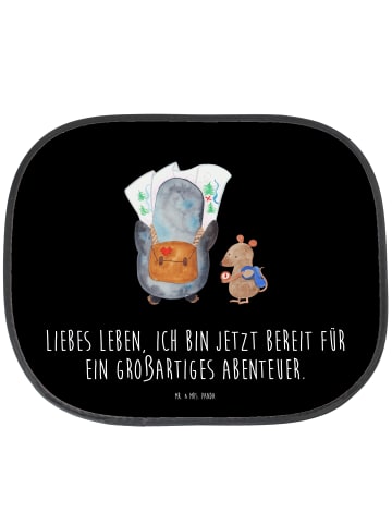 Mr. & Mrs. Panda Sonnenschutz Pinguin & Maus Wanderer mit Spruch in Schwarz