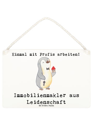 Mr. & Mrs. Panda Deko Schild Immobilienmakler Leidenschaft mit S... in Weiß