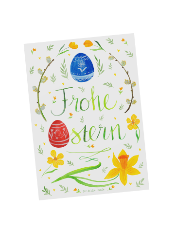 Mr. & Mrs. Panda Designkarte Ostern Frohe Ostern mit Spruch in Weiß