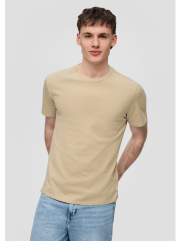 QS T-Shirt kurzarm in Beige