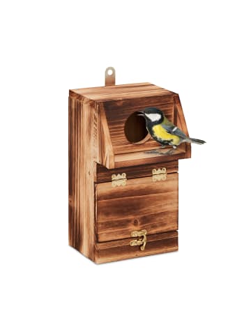 relaxdays Nistkasten in Natur - (B)14 x (H)24,5 x (T)14 cm