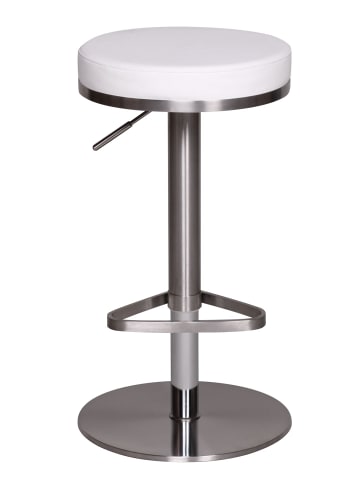 KADIMA DESIGN Barhocker ELBE | Höhenverstellbar, Gepolstert, Triangel-Fuß, 110kg in Weiß