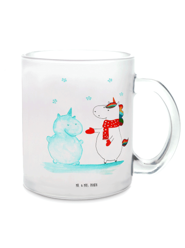 Mr. & Mrs. Panda Glas Einhorn Schneemann ohne Spruch in Transparent