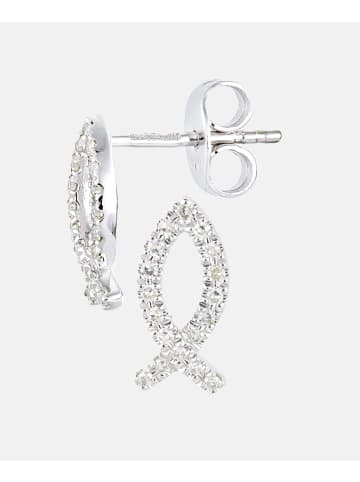 Diamant L'éternel Ohrringe aus 375 Weißgold mit 0.1 Karat Diamant