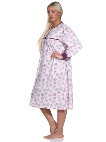 NORMANN Langarm Nachthemd klassische Design Knopfleiste am Hals - 88994 in lila