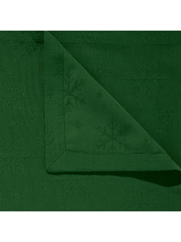 REDBEST Jacquard, Baumwollmischung Mitteldecke Snowflake in dunkelgrün