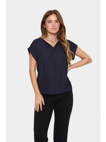 SAINT TROPEZ Kurzarm-Bluse BrianaSZ Gerade Passform in Night Sky