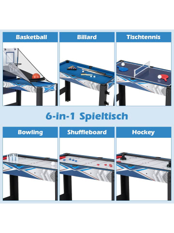 COSTWAY 6 in 1 Muti Spieltisch in Bunt