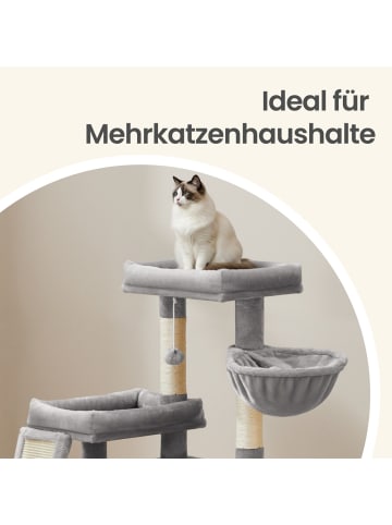 Feandrea Katzenbaum Clawfy in Hellgrau - (B)58.9 x (H)85.8 x (T)92.5 cm