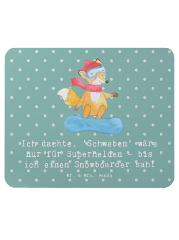 Mr. & Mrs. Panda Mauspad Laptop Snowboarden Zauber mit Spruch in Meeresbrise