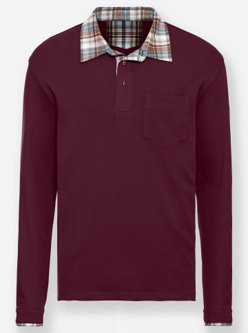 WITT WEIDEN Langarm-Poloshirt in bordeaux