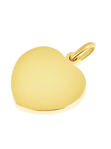 Adeliás Unisex Anhänger – Herz Gravuranhänger aus Edelstahl in gold