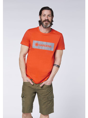 Gardena T-Shirt mit Labelprint in Orange