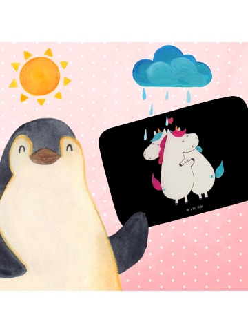 Mr. & Mrs. Panda Bad Fußmatte Einhorn Mitteilung ohne Spruch in Schwarz