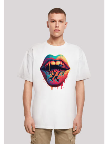 F4NT4STIC Heavy Oversize T-Shirt Drooling Lips OVERSIZE TEE in weiß