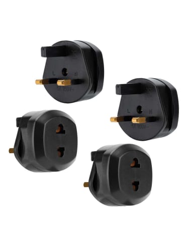 Intirilife 4x Steckdosen Adapter - UK Typ G auf USA in SCHWARZ