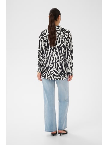 Kaffe Langarm - Hemd KAhanna Loose fit in Black Chalk Animal