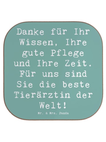 Untersetzer Spruch Beste Tierärztin mit Spruch in Meeresbrise