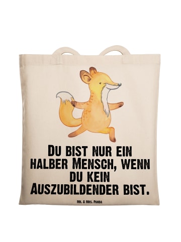 Mr. & Mrs. Panda Tragetasche Auszubildender Herz mit Spruch in Creme